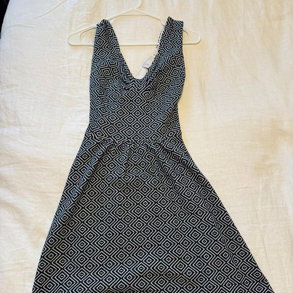 Blue & White Open Back Anthropologie Dress